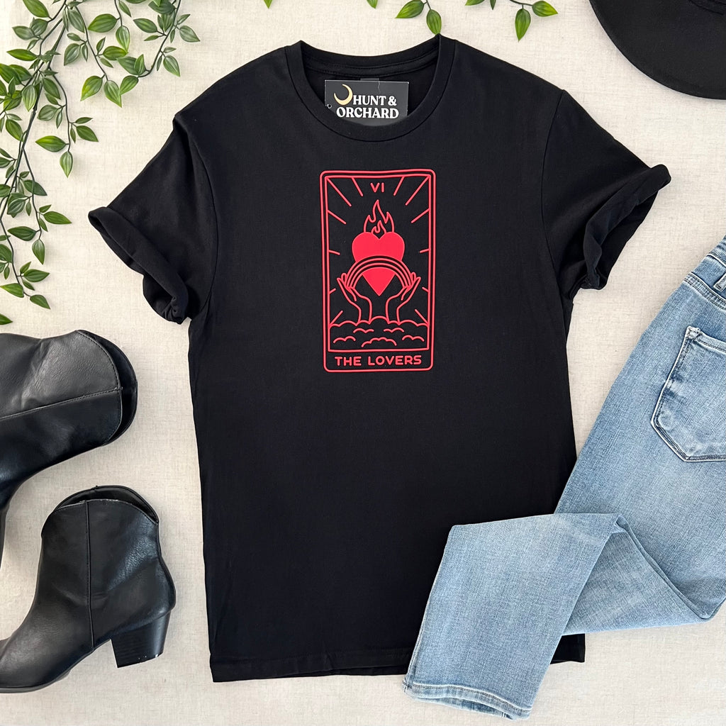 The Lovers Tarot Tee Black Hunt & Orchard