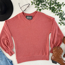 East End Waffle Knit Top - Rust