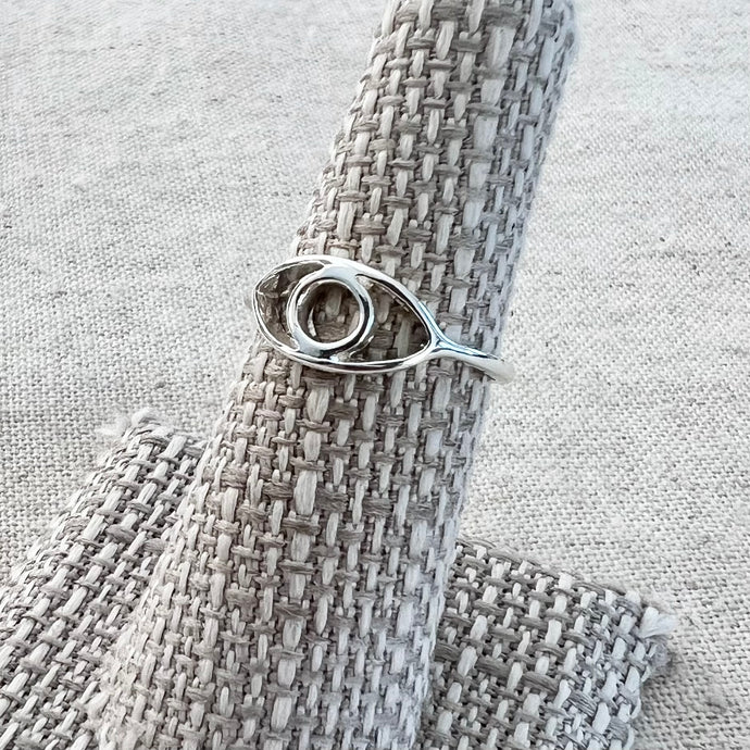 Evil Eye Ring - Silver