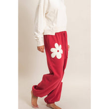 Floral Applique Drawstring Jogger Pants