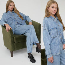 Easy Breezy Oversized Chambray Shirt