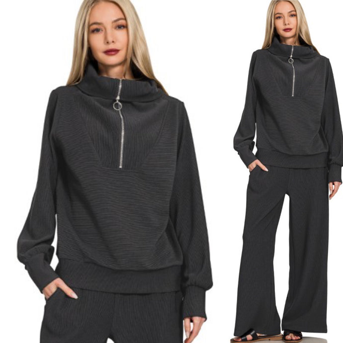 Orchard Quarter Zip Pullover - Black