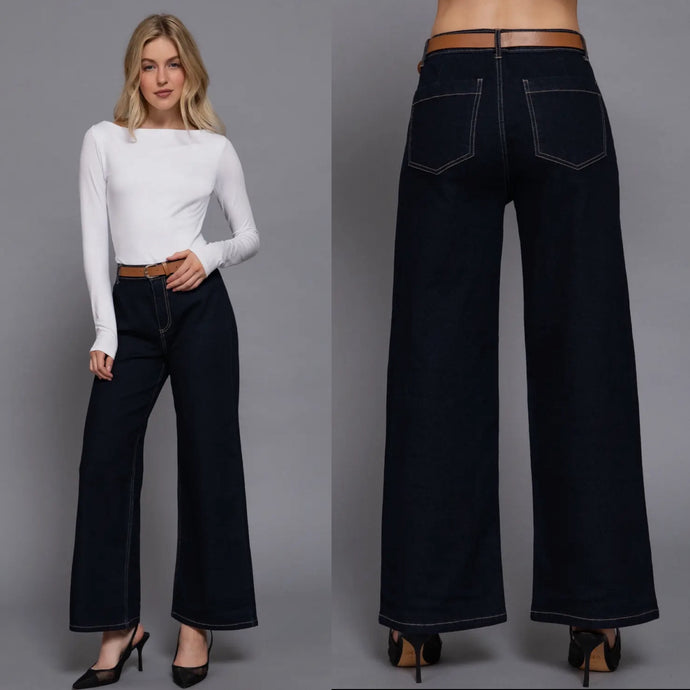 It Girl Wide Leg Jeans - Dark Denim
