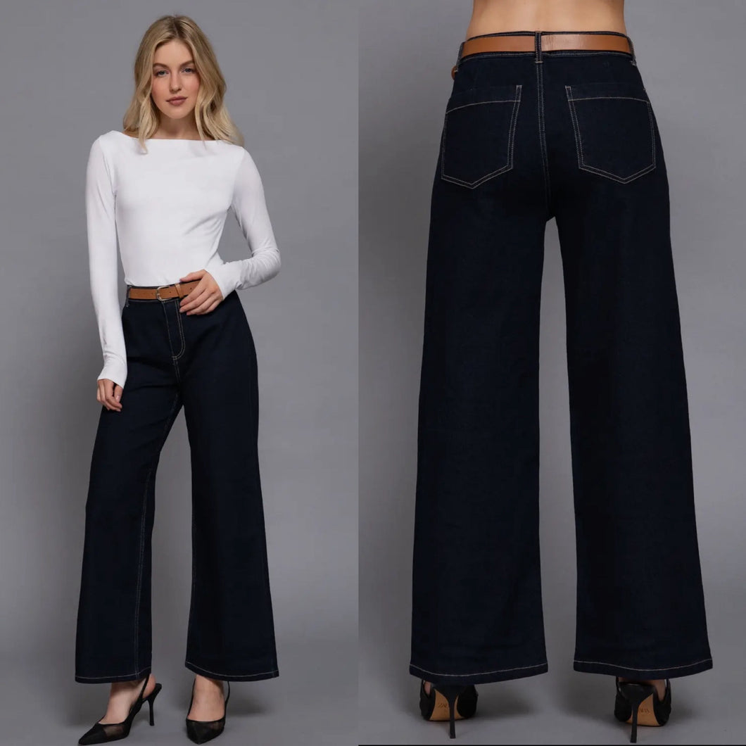 It Girl Wide Leg Jeans - Dark Denim
