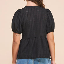 Paris Peplum Tie Top - Black