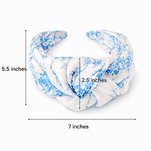 Blue And White Toile Knotted Headband