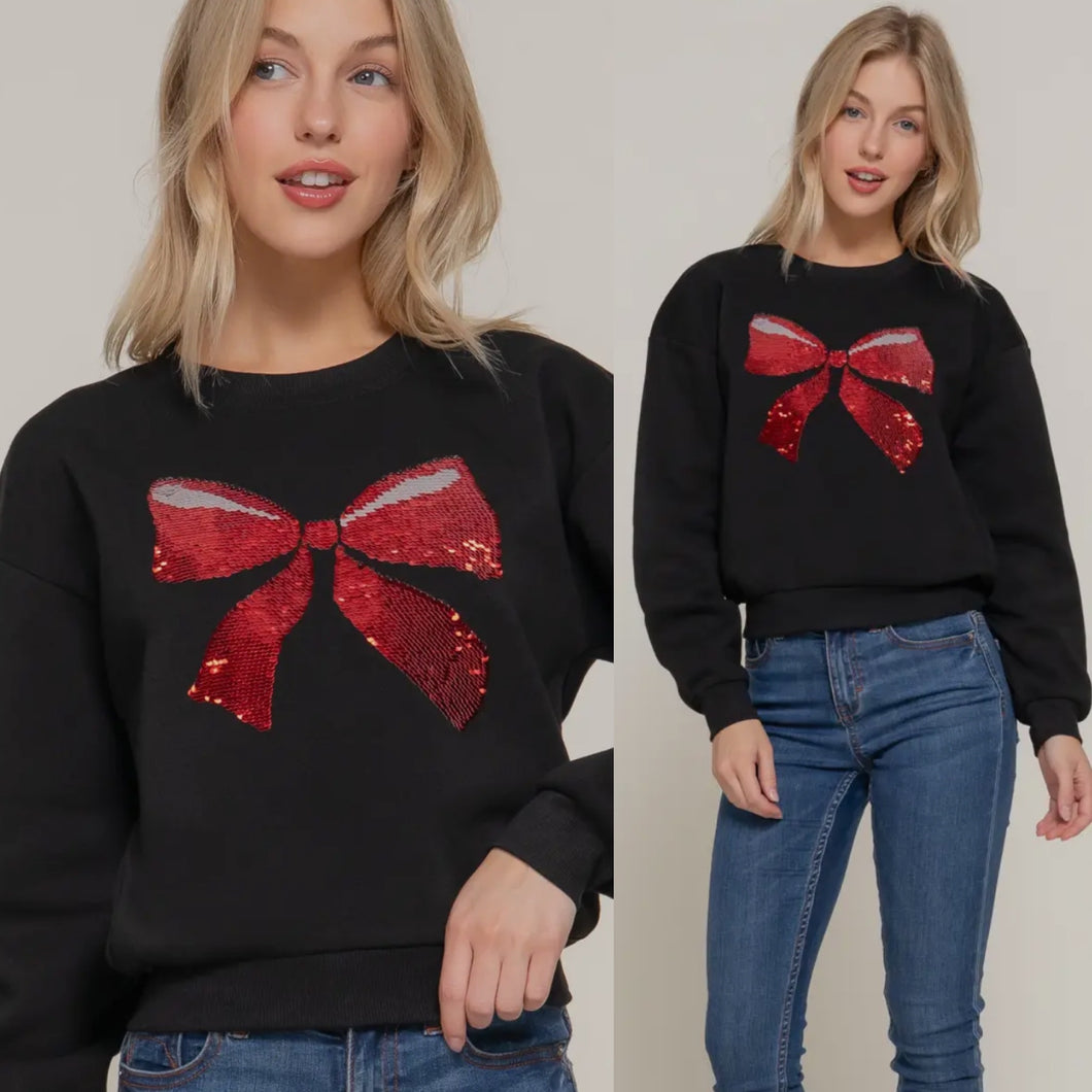 Wrap Me Up Bow Sweater - Black