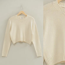 Classic Crop Sweater - Cream