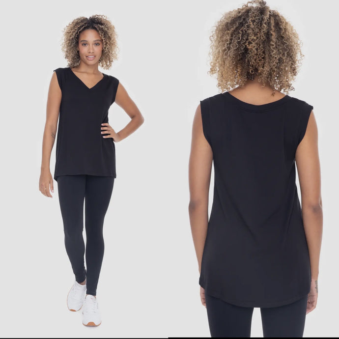 Amanda V Neck Top - Black