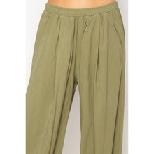 Mid Rise Wide Leg Pants - Moss