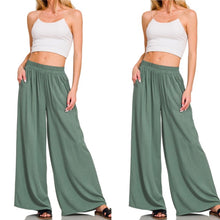 Austin Wide Leg Pants - Blue Gray