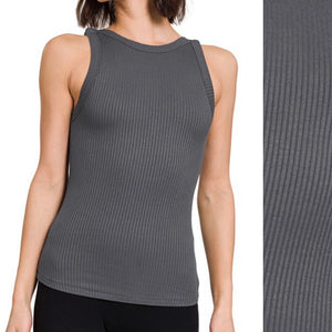 It Girl Ribbed Tank - Vintage Black