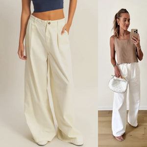 Uptown Wide Leg Pants - Ivory