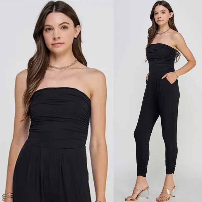 Racer Strapless Jumper - Black