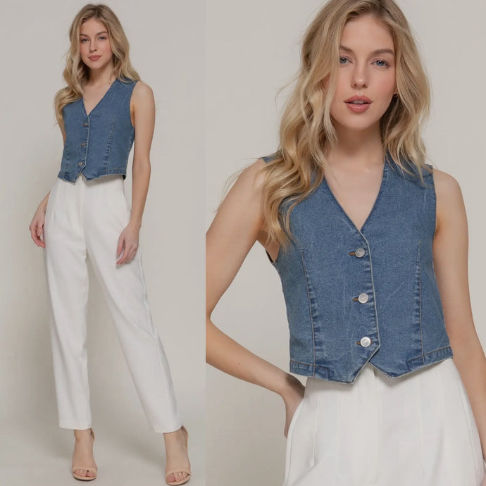 Stretch Denim Vest