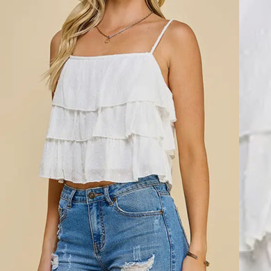Duchess Tiered  Top - White