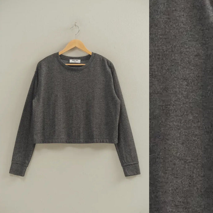 Robertson Crop Lightweight Pullover - Static Black