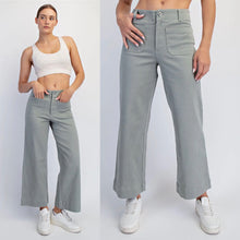 Super Stretch Wide Leg 3/4 Pants - Sage