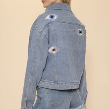 Evil Eye Denim Jacket - Blue