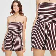 Easy Stretch Romper - Chocolate/White