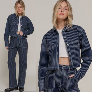 Melrose Stripe Denim Jacket