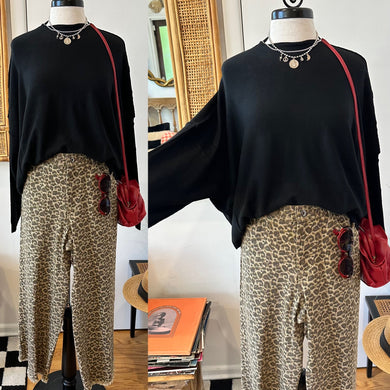 Salem Mock Neck Dolman Top - Black