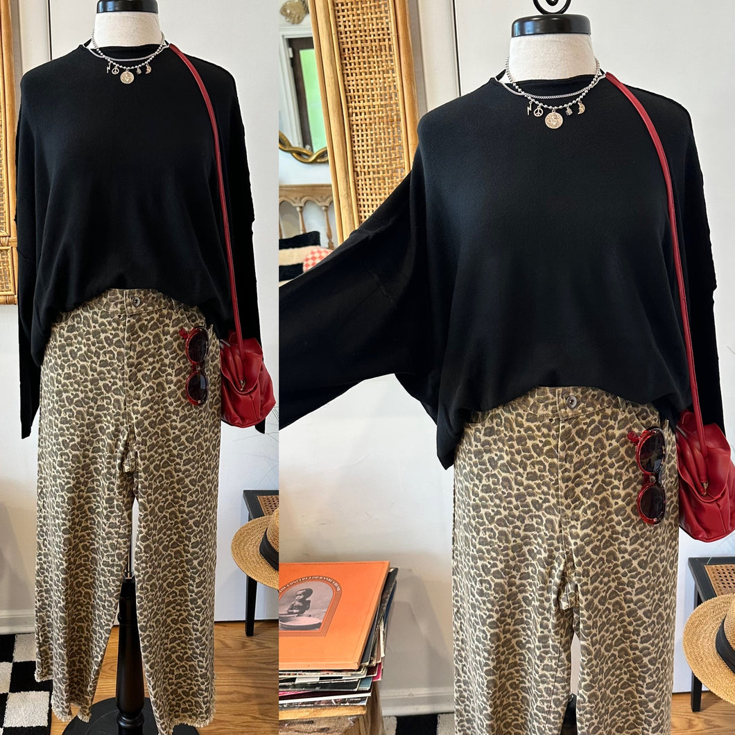Salem Mock Neck Dolman Top - Black