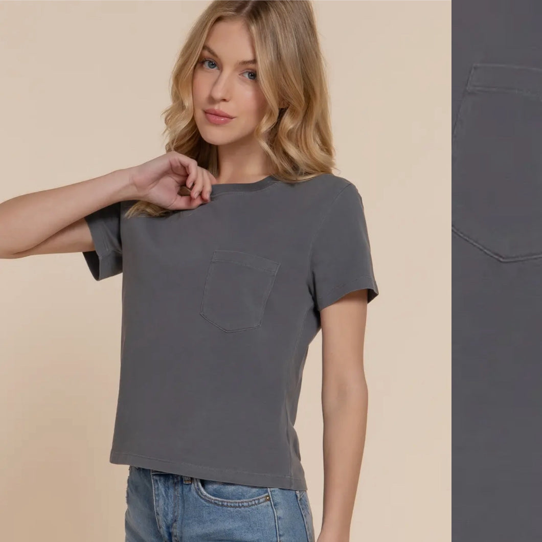 Acid Wash Tee - Washed Black