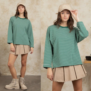 Valley Stripe Pullover - Green