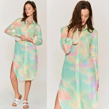 Miami Mesh Button Down Dress - Tie Dye