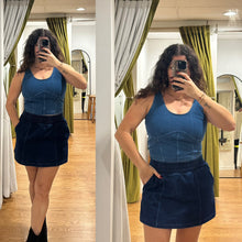 Ultimate Soft Stretch Denim Skort - Dark Denim Blue