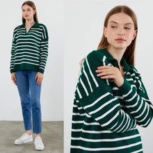 Upstate Stripe Sweater - Winter Green