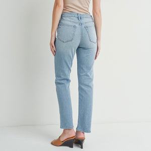 JBD High Rise Straight Leg Jeans - Light Wash