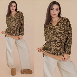 Cozy Up Leopard Pullover