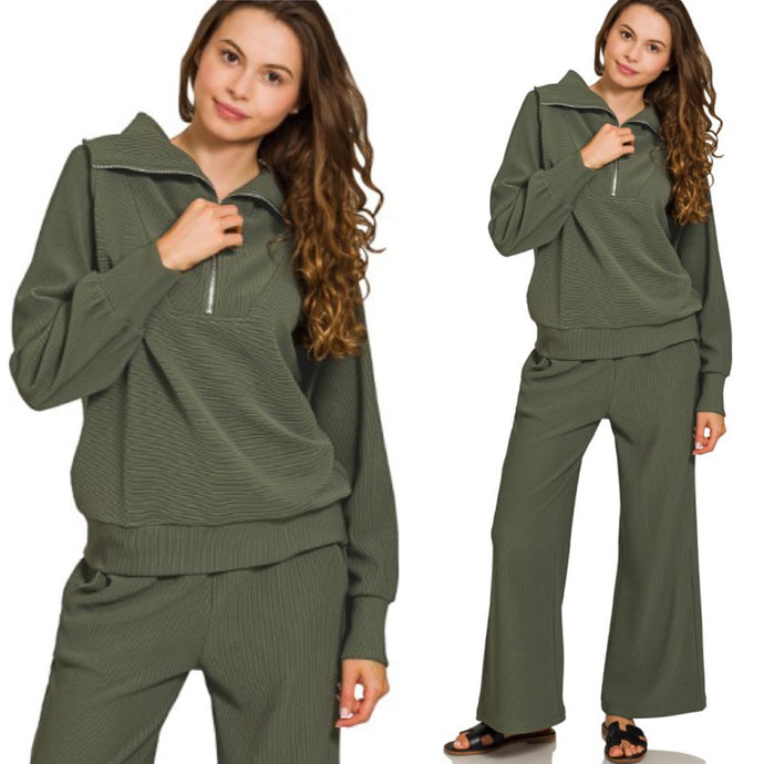 Orchard Quarter Zip Pullover - Dark Green