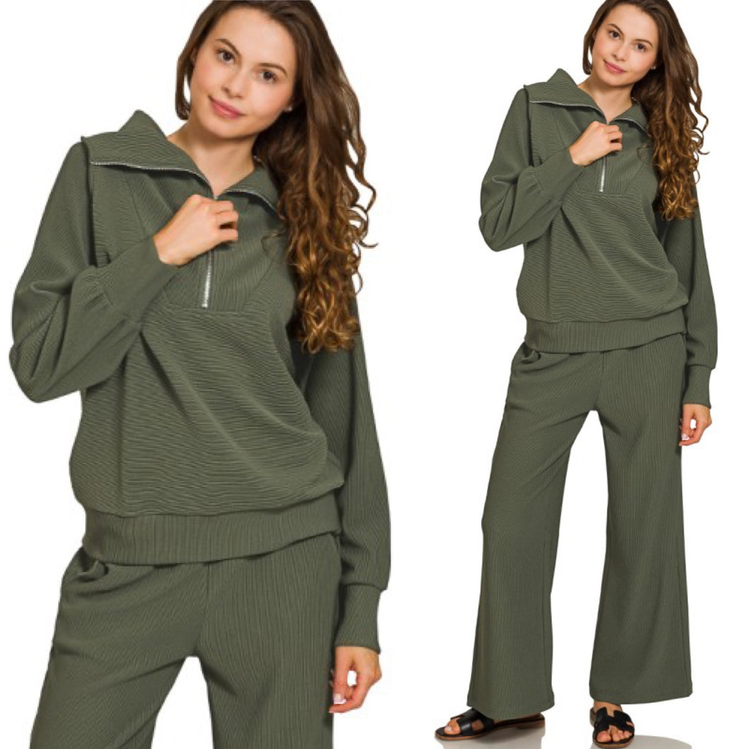 Orchard Quarter Zip Pullover - Dark Green