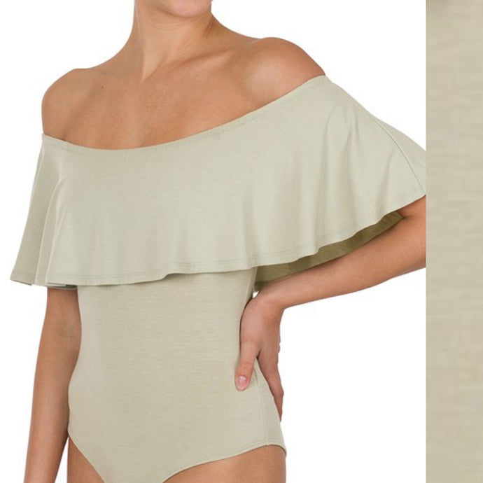 Off the Shoulder Bodysuit - Sage