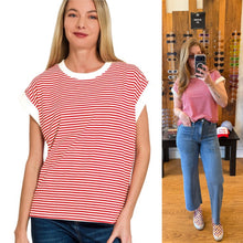 Coastal Stripe Top - Red/White