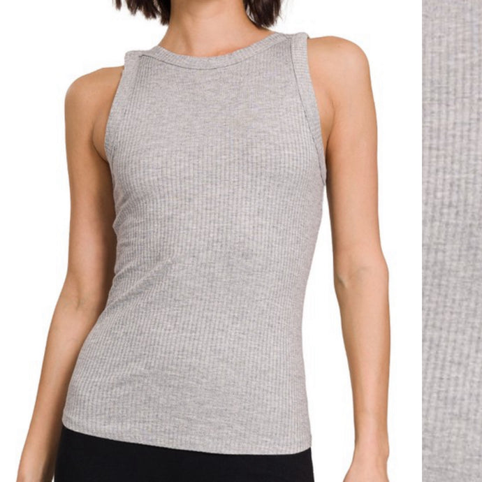 It Girl Ribbed Tank - Gray
