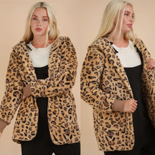 On the Go Fuzzy Hooded Jacket - Leopard