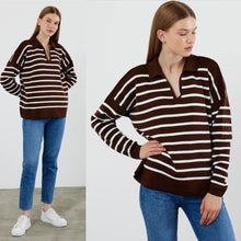 Upstate Stripe Sweater - Chocolate