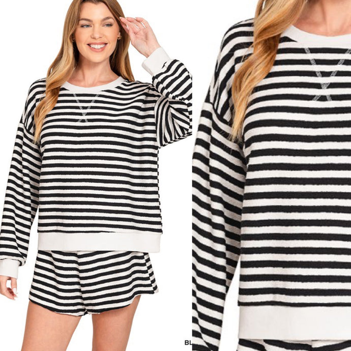 Daydream Stripe Pullover - Black