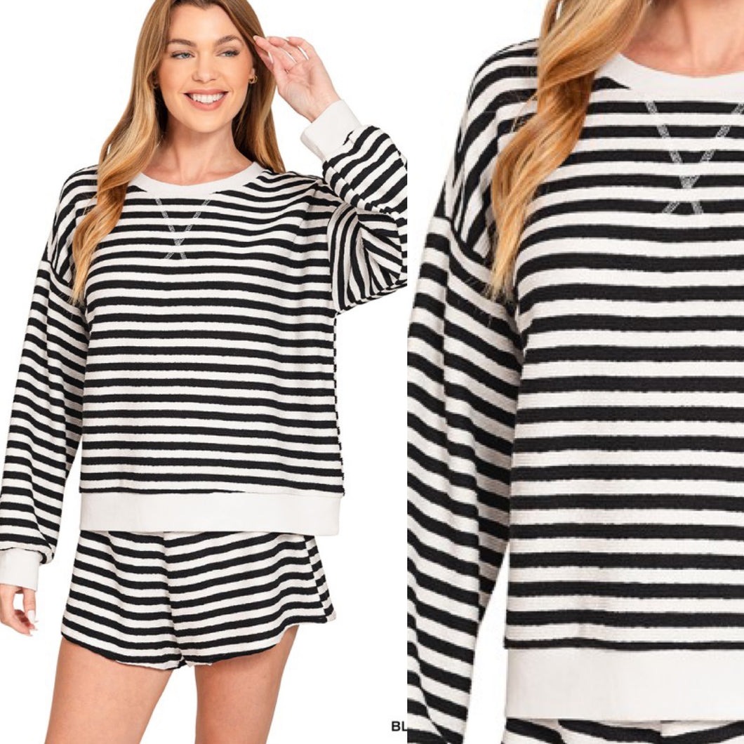 Daydream Stripe Pullover - Black