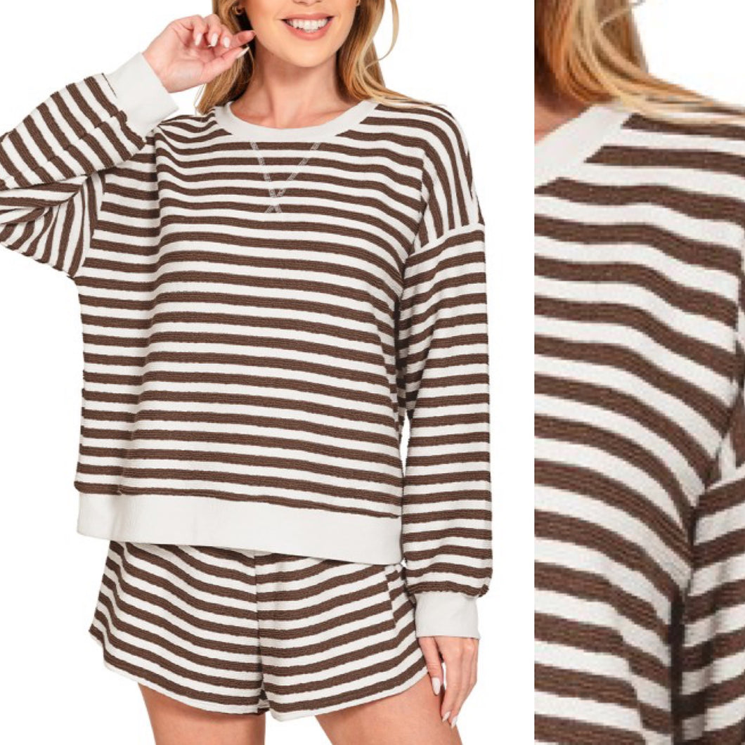 Daydream Stripe Pullover - Chocolate