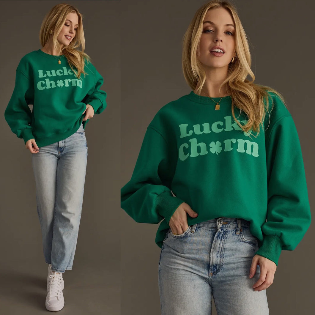 Lucky Charm Pullover - Forest Green