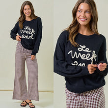 Le Weekend Embroidered Knit Sweater - Black
