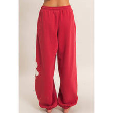 Floral Applique Drawstring Jogger Pants