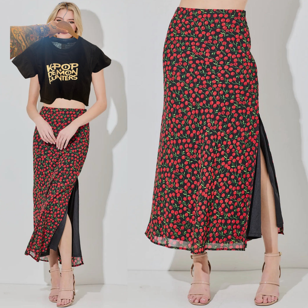 Cherries Maxi Skirt