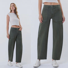 Flying Monkey Stretch Slim Barrel Denim - Hunter Green