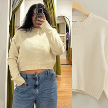 Classic Crop Sweater - Cream